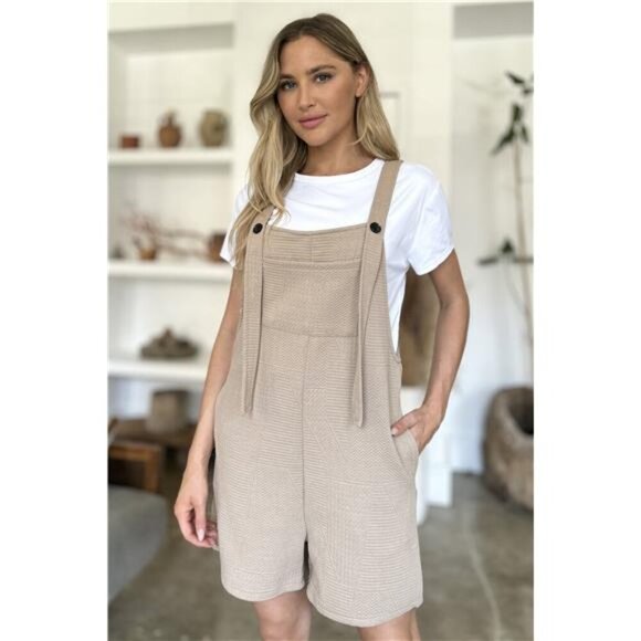 Double Take Full Size Texture Sleeveless Romper - Picture 2 of 16